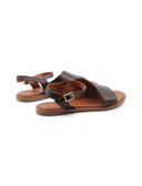 Sandalo flat in pelle morbida donna