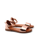 Sandalo flat in pelle da donna