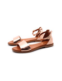 Sandalo flat in pelle da donna