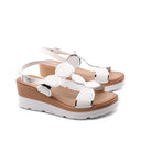 Sandalo con zeppa e plateau da donna
