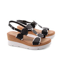 Sandalo con zeppa e plateau da donna