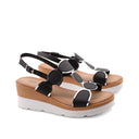 Sandalo con zeppa e plateau da donna