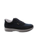 Scarpa in pelle e tessuto da uomo