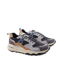 Sneaker in pelle e tessuto da uomo