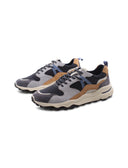 Sneaker in pelle e tessuto da uomo