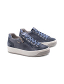 Sneaker in pelle con lacci e zip donna