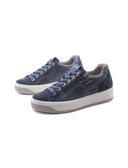 Sneaker in pelle con lacci e zip donna