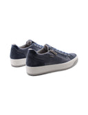 Sneaker in pelle con lacci e zip donna