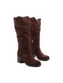 Stivale scamosciato con tacco da donna