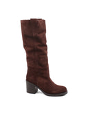 Stivale scamosciato con tacco da donna