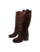 Stivale scamosciato con tacco da donna