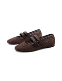 Ballerine mary jane intrecciate donna