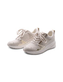 Sneaker zeppa con lacci e zip da donna