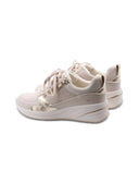 Sneaker zeppa con lacci e zip da donna