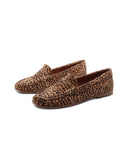 Mocassino leopardato in suede da donna