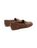 Mocassino leopardato in suede da donna