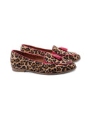 Mocassino animalier con nappine donna