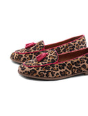 Mocassino animalier con nappine donna