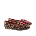 Mocassino animalier con nappine donna