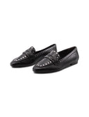 Mocassino nero con borchie da donna
