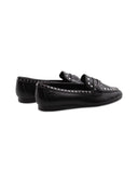 Mocassino nero con borchie da donna
