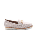 Mocassino bianco con morsetto oro donna