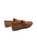 Mocasssino intrecciato in pelle donna