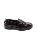 Mocassino vegan lucido con fibbie donna