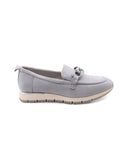 Mocassino in pelle con catena donna
