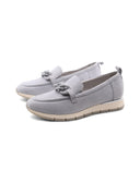 Mocassino in pelle con catena donna