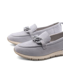 Mocassino in pelle con catena donna