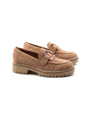 Mocassino in pelle con fibbia da donna