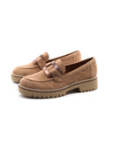 Mocassino in pelle con fibbia da donna