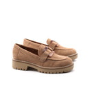 Mocassino in pelle con fibbia da donna
