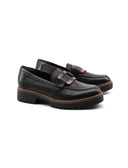 Mocassino in pelle con fibbia da donna