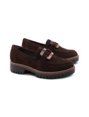 Mocassino in pelle con fibbia da donna