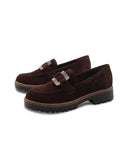 Mocassino in pelle con fibbia da donna