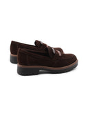 Mocassino in pelle con fibbia da donna