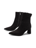 Stivaletto vegan nero a punta da donna