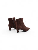 Tronchetto in tessuto marrone da donna