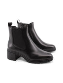 Ankle boot nero in pelle da donna