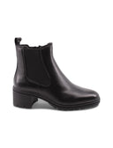 Ankle boot nero in pelle da donna