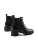 Ankle boot nero in pelle da donna
