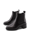 Ankle boot nero in pelle da donna