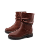 Stivale da donna con gambale arricciato