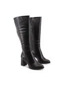 Stivale vegan nero alto da donna