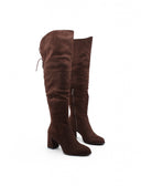 Stivale overknee marrone con lacci