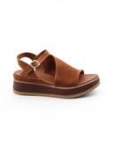 Sandalo oro in pelle laminata da donna