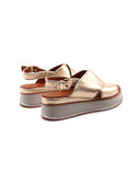 Sandalo donna in vera pelle con zeppa