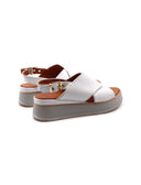 Sandalo donna in vera pelle con zeppa